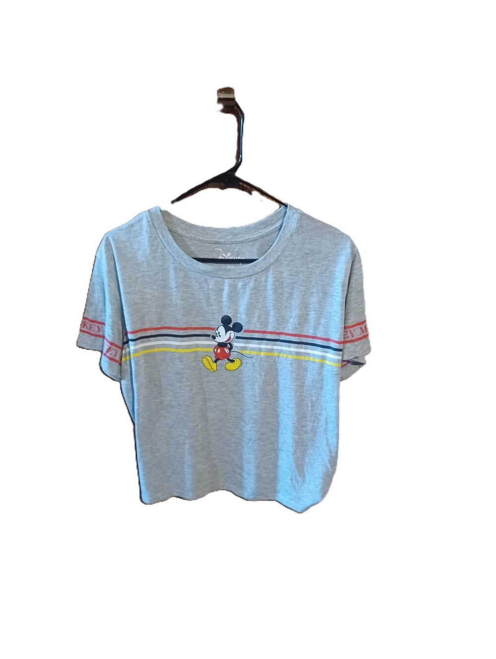 Disney Mickey Mouse Belly Shirt Cropped Short Sleeve Top